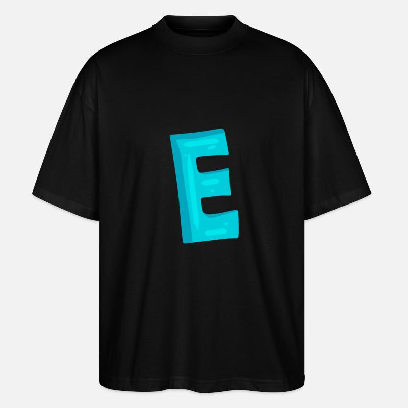Anfangsbuchstabe E Buchstabe - Stanley/Stella Oversized Unisex Bio T-Shirt Blaster 2.0 - Schwarz