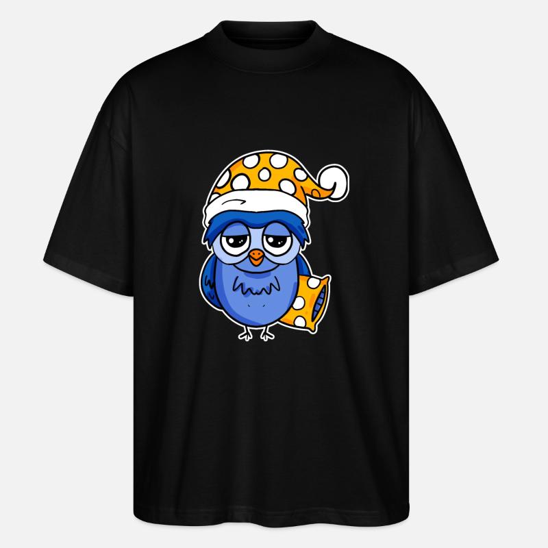 Frühaufsteher Eule Schlafen - Stanley/Stella Oversized Unisex Bio T-Shirt Blaster 2.0 - Schwarz