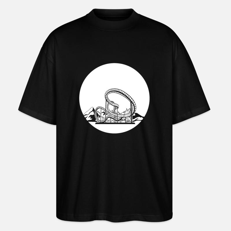 Achterbahn Mit Bergen - Stanley/Stella Oversized Unisex Bio T-Shirt Blaster 2.0 - Schwarz
