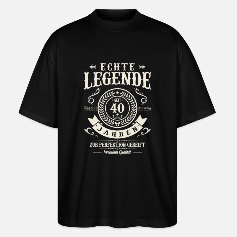 40 Jahre Perfektion - Stanley/Stella Oversized Unisex Bio T-Shirt Blaster 2.0 - Schwarz