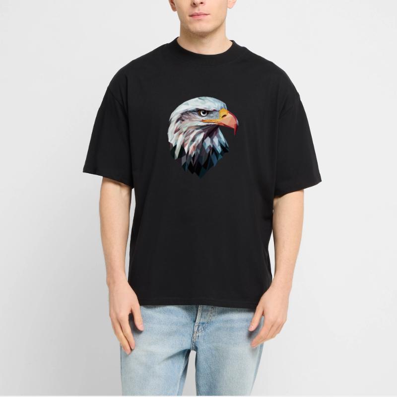 Conception de logo Eagle Head Low Poly Art T-shirt bio Blaster 2.0 coupe oversize Stanley/Stella Unisexe