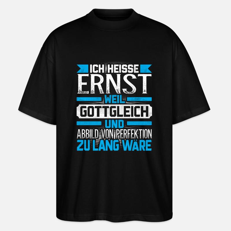 ERNST - Gottgleich - Stanley/Stella Oversized Unisex Bio T-Shirt Blaster 2.0 - Schwarz
