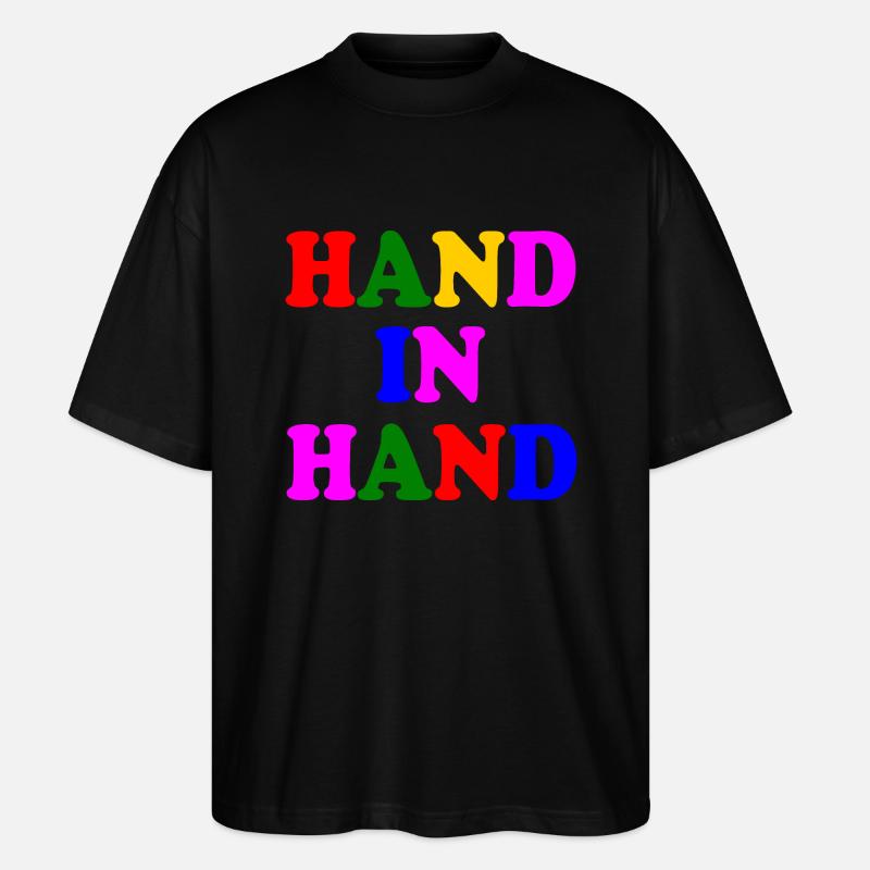 Hand in hand - Stanley/Stella Oversized Unisex Bio T-Shirt Blaster 2.0 - Schwarz