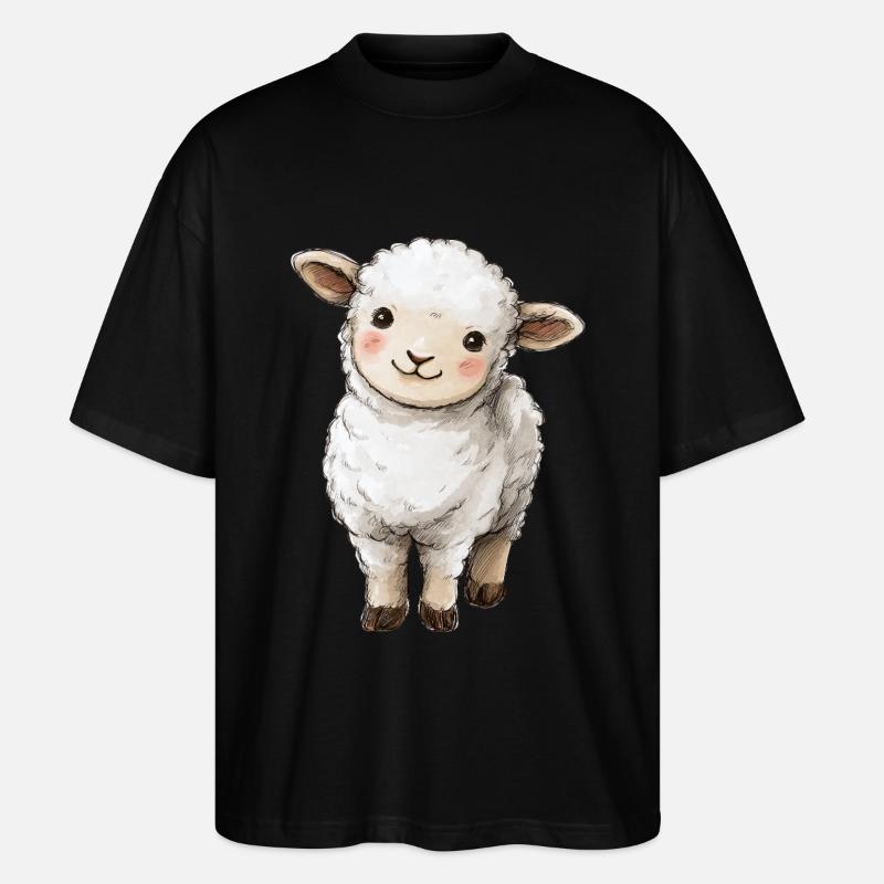 Mignon bébé mouton - T-shirt bio Blaster 2.0 coupe oversize Stanley/Stella Unisexe - noir