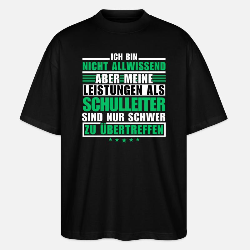 Unübertroffene Leistung als Schulleiter - Stanley/Stella Oversized Unisex Bio T-Shirt Blaster 2.0 - Schwarz