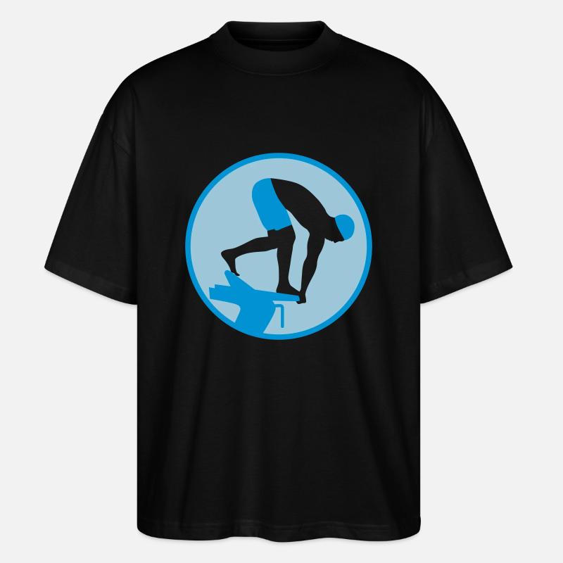swimming_man_022013_b_2c - Stanley/Stella Oversized Unisex Organic T-shirt Blaster 2.0 - black