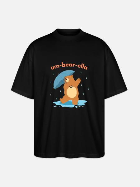 Um-bjørn-ella - Stanley/Stella Blaster 2.0 Økologisk Oversized Unisex T-skjorte - svart