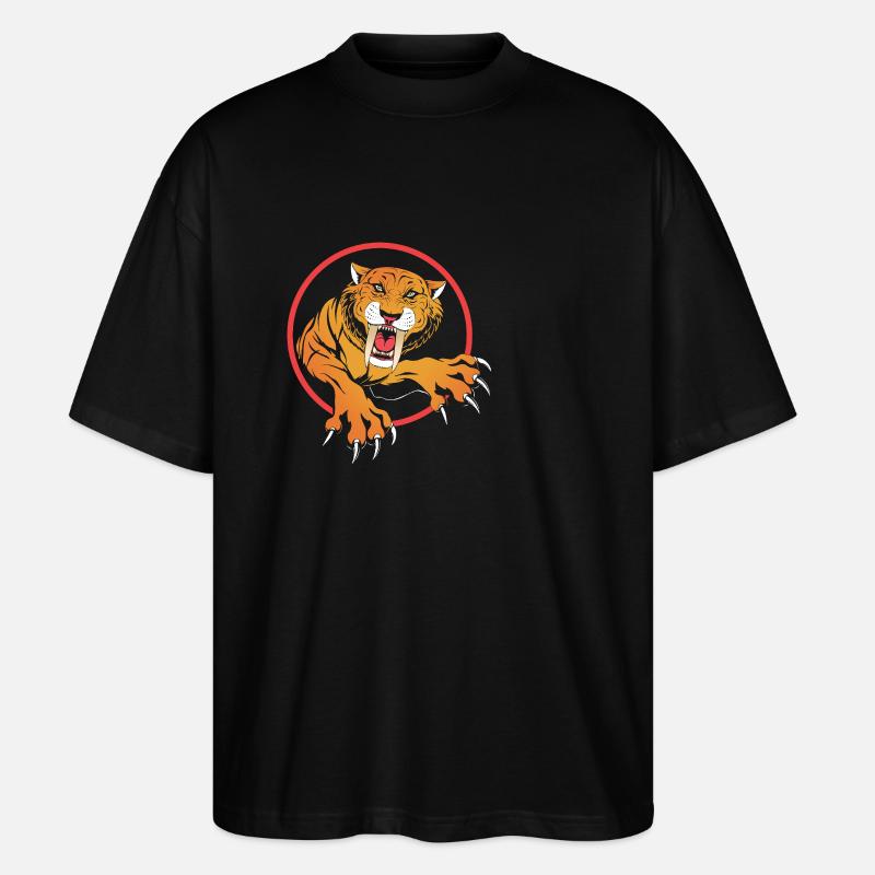 Säbelzahntiger - Stanley/Stella Oversized Unisex Bio T-Shirt Blaster 2.0 - Schwarz