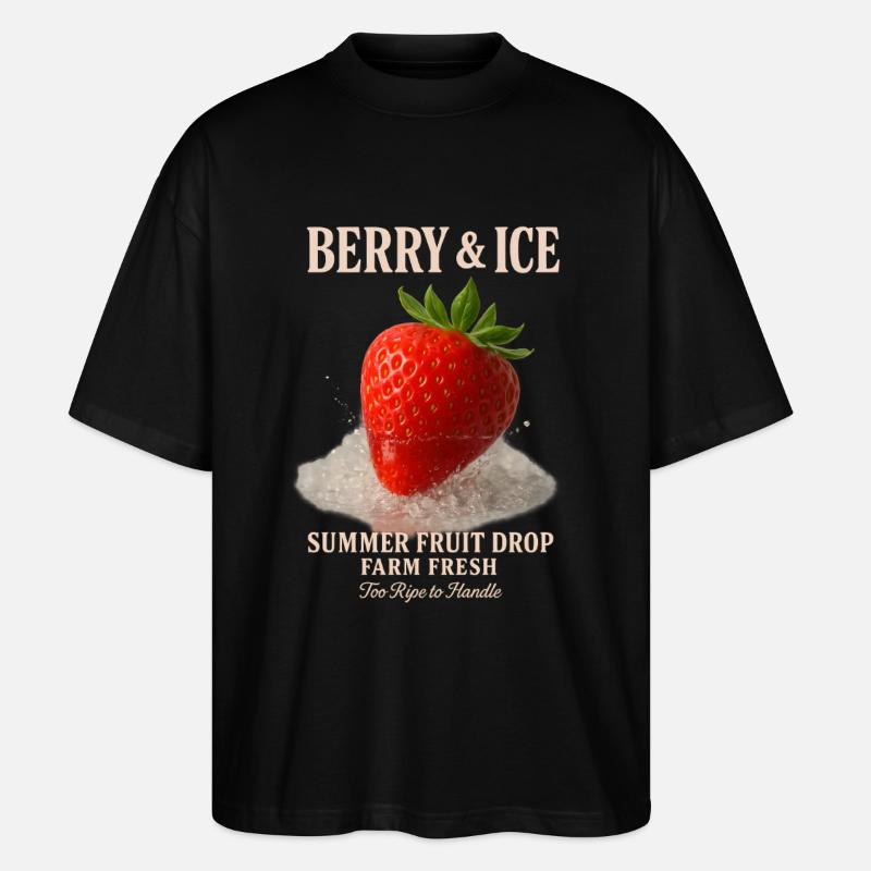 Fraise & Crème glacée - T-shirt bio Blaster 2.0 coupe oversize Stanley/Stella Unisexe - noir