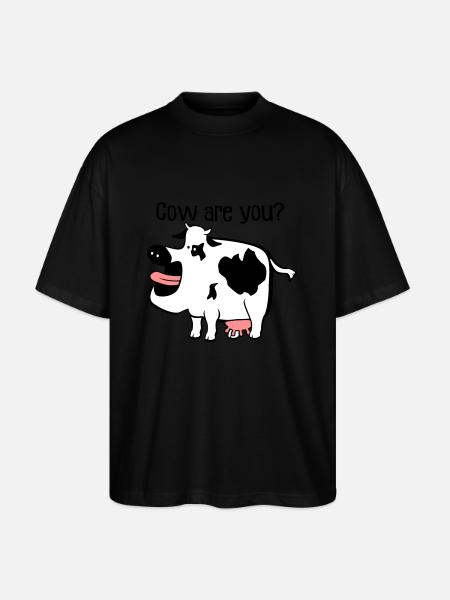 Cow are you? - Stanley/Stella Oversized Unisex Organic T-shirt Blaster 2.0 - black