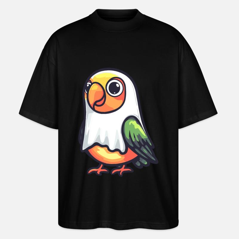 Papagai Halloween Comic Ghost - Stanley/Stella Oversized Unisex Organic T-shirt Blaster 2.0 - black