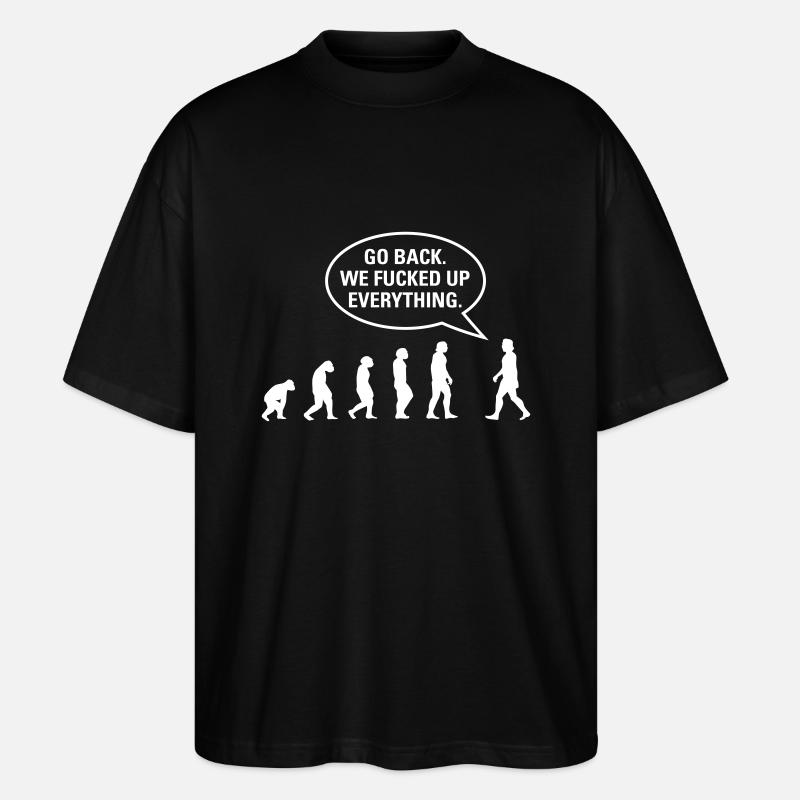 Fucked up Evolution - Stanley/Stella Oversized Unisex Bio T-Shirt Blaster 2.0 - Schwarz