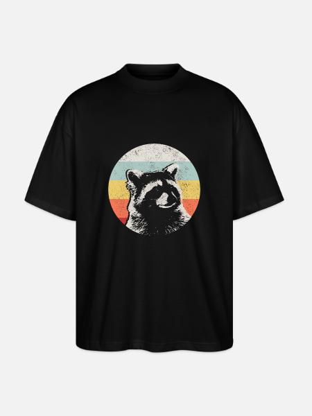 Raccoon Funny Gift - Stanley/Stella Oversized Unisex Organic T-shirt Blaster 2.0 - black