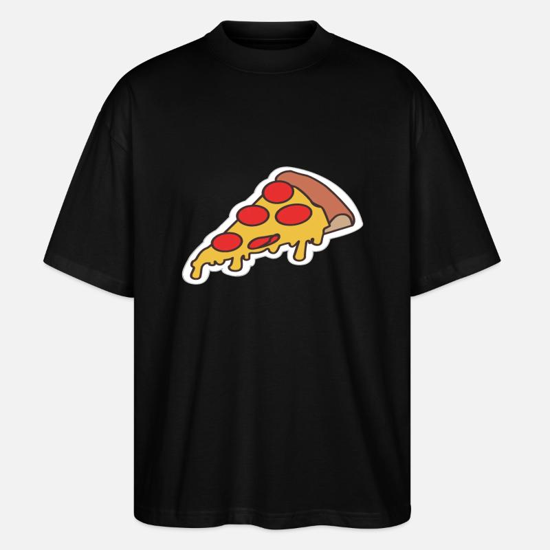 Pizza Pizzastück - Stanley/Stella Oversized Unisex Bio T-Shirt Blaster 2.0 - Schwarz