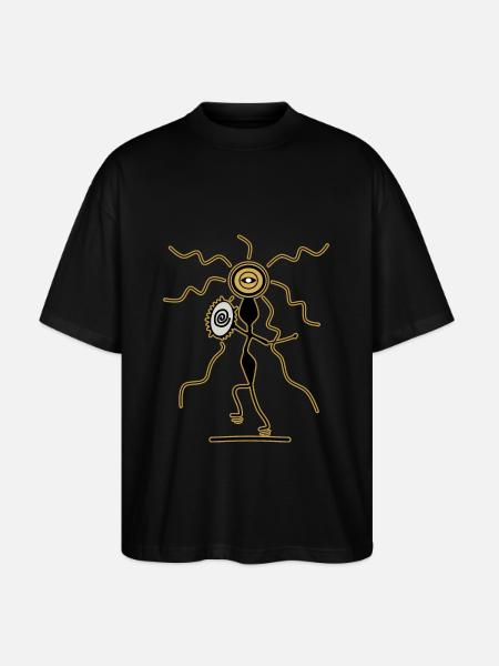 Shaman with Drum - Stanley/Stella Oversized Unisex Organic T-shirt Blaster 2.0 - black