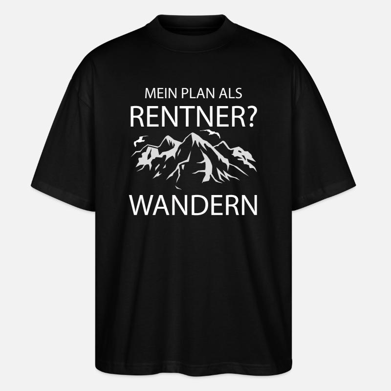 Ruhestand Rentner - Wandern - Stanley/Stella Oversized Unisex Bio T-Shirt Blaster 2.0 - Schwarz