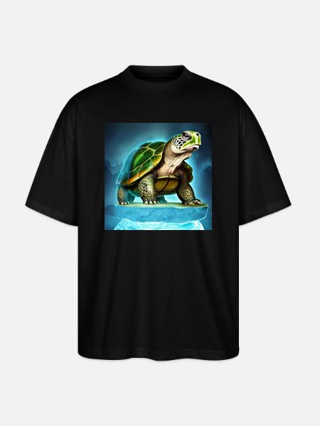 Turtle on a glacier - Stanley/Stella Oversized Unisex Organic T-shirt Blaster 2.0 - black