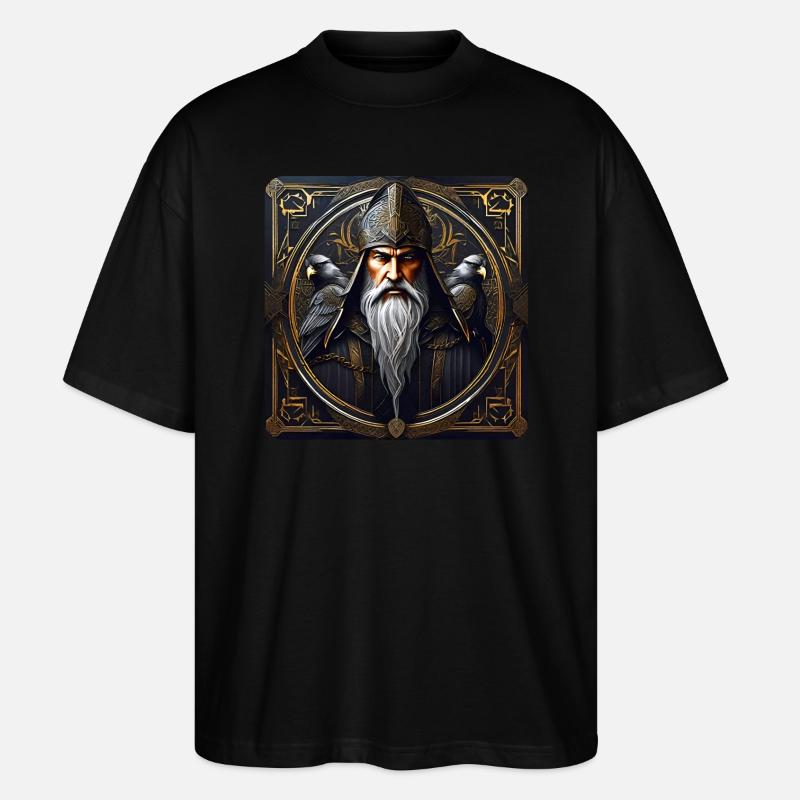 Mystischer Magier mit Raben - Stanley/Stella Oversized Unisex Bio T-Shirt Blaster 2.0 - Schwarz