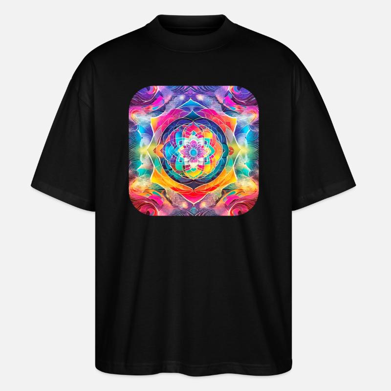 Psychedelic Motif I - Stanley/Stella Oversized Unisex Organic T-shirt Blaster 2.0 - black