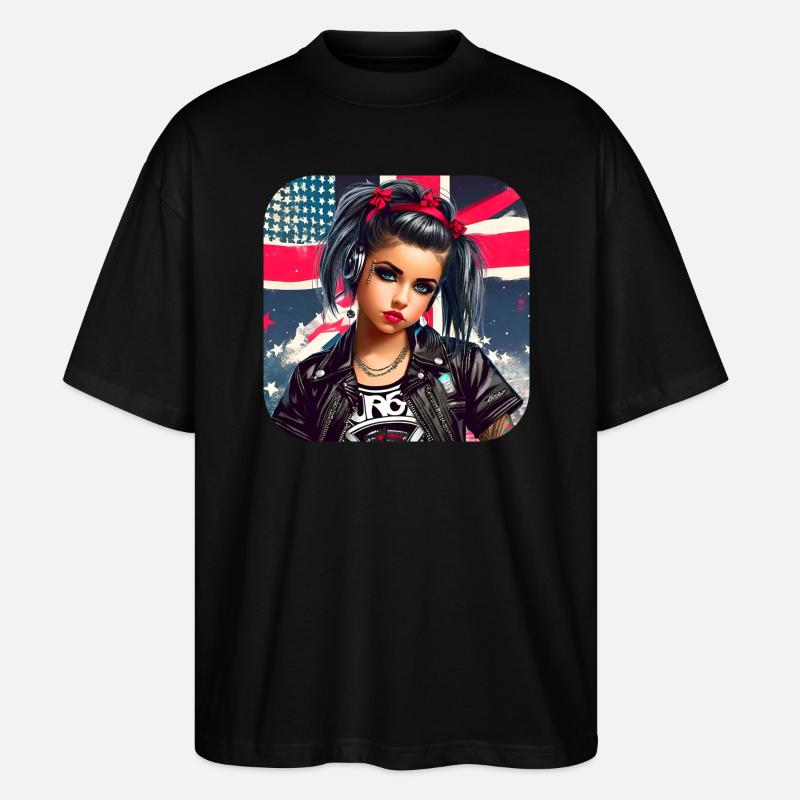 Fille Punk Cool - T-shirt bio Blaster 2.0 coupe oversize Stanley/Stella Unisexe - noir
