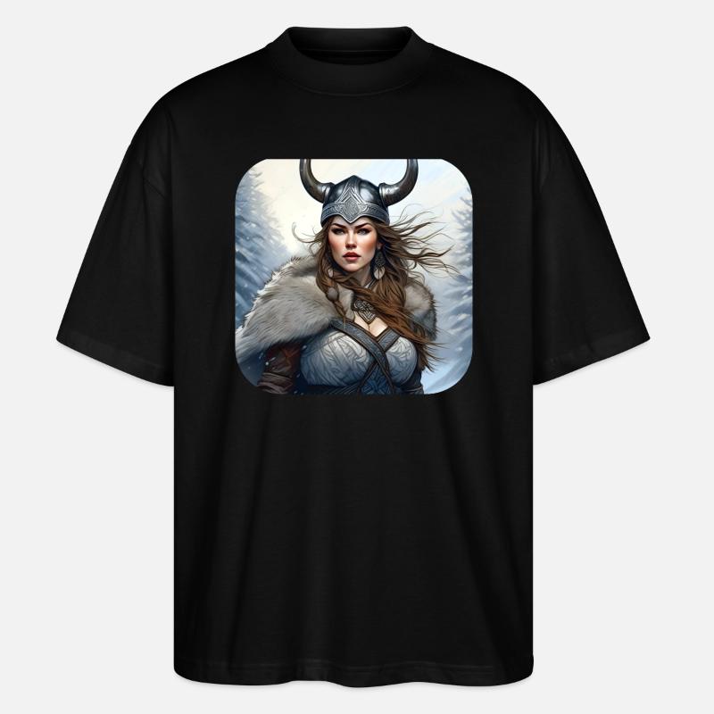Fière Viking Germanin Shieldmaiden - T-shirt bio Blaster 2.0 coupe oversize Stanley/Stella Unisexe - noir
