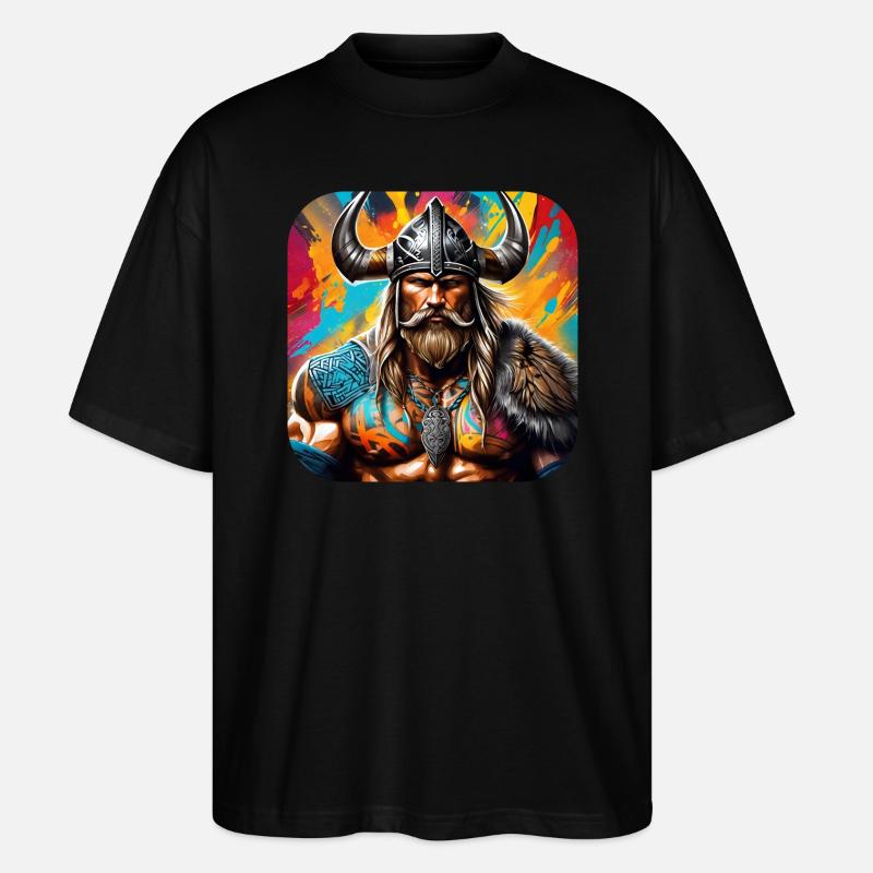 Stolzer Wikinger Krieger Germane - Stanley/Stella Oversized Unisex Bio T-Shirt Blaster 2.0 - Schwarz