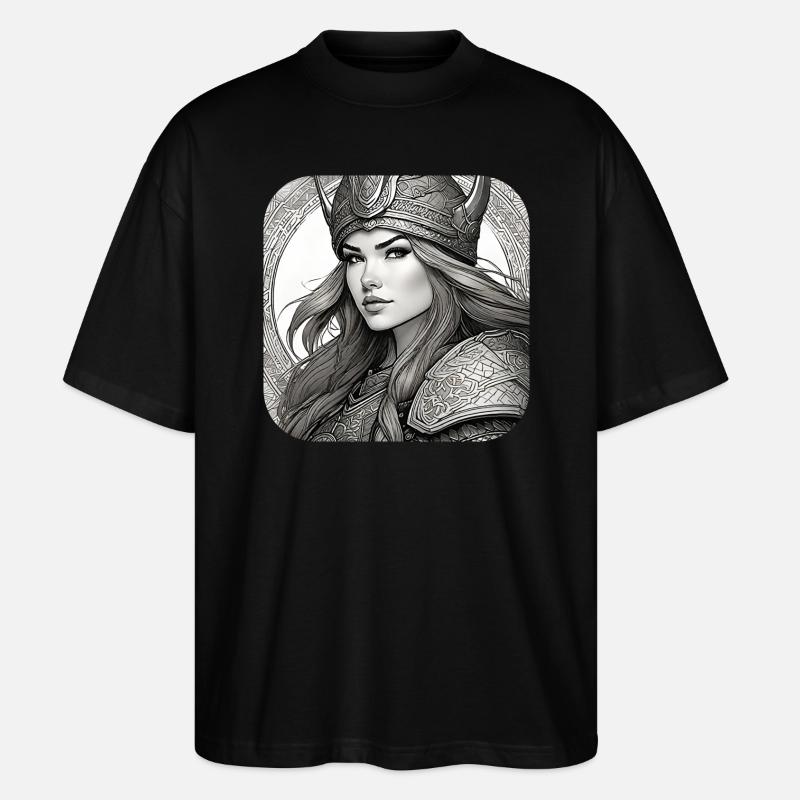 Fière Viking Germanin Shieldmaiden - T-shirt bio Blaster 2.0 coupe oversize Stanley/Stella Unisexe - noir