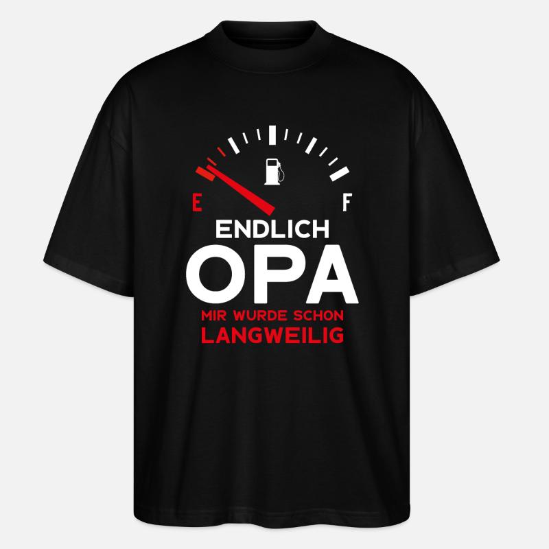 ERSTER ENKEL ENDLICH OPA - Stanley/Stella Oversized Unisex Bio T-Shirt Blaster 2.0 - Schwarz