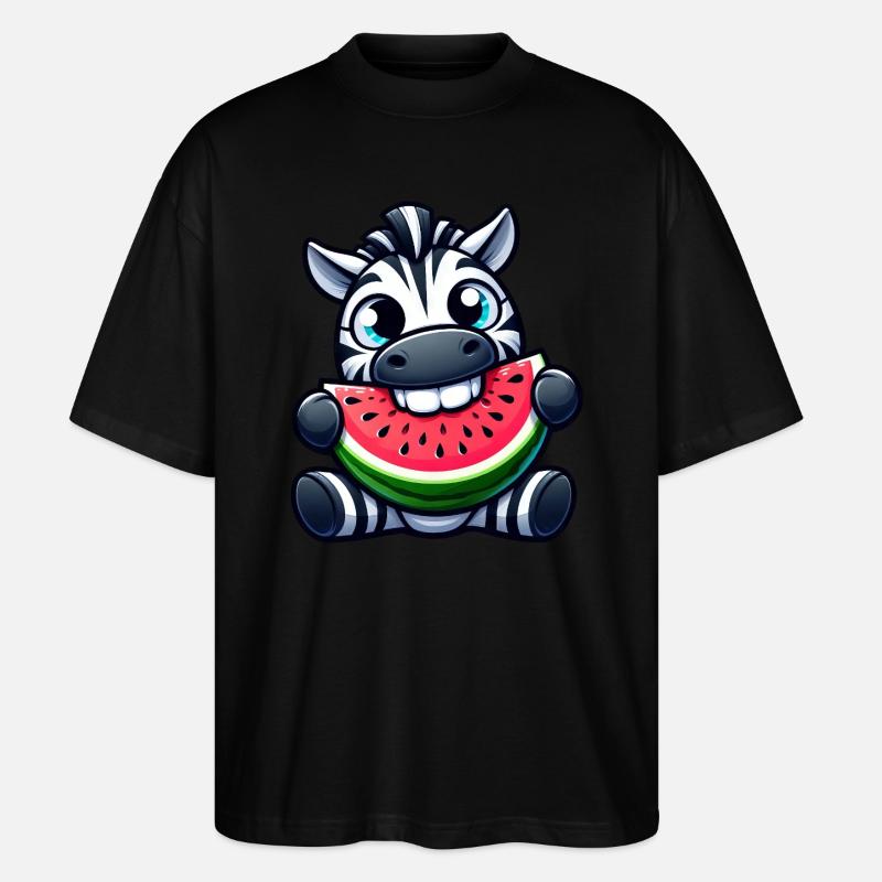 Melon zèbre sucré Pastèque - T-shirt bio Blaster 2.0 coupe oversize Stanley/Stella Unisexe - noir