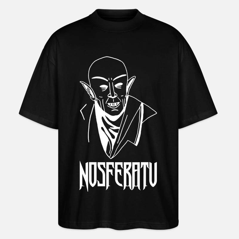 Nosferatu the vampire (white) - Stanley/Stella Oversized Unisex Organic T-shirt Blaster 2.0 - black