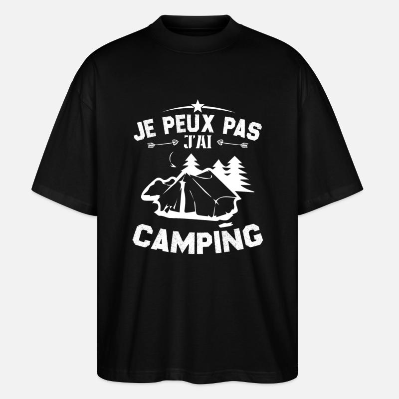 Ich kann nicht campen - Stanley/Stella Oversized Unisex Bio T-Shirt Blaster 2.0 - Schwarz