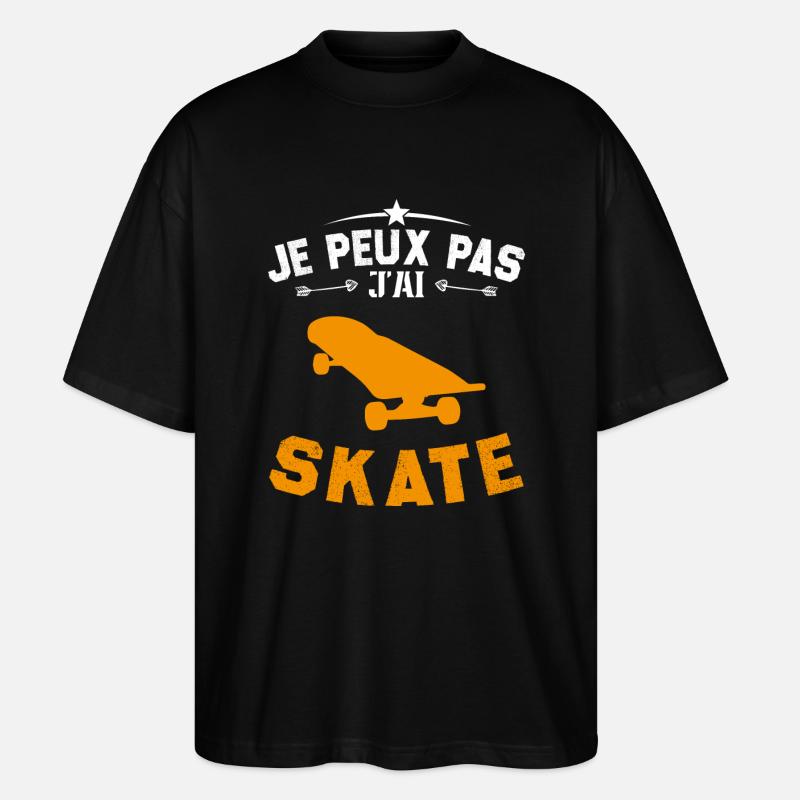 I can't skate - Stanley/Stella Oversized Unisex Organic T-shirt Blaster 2.0 - black