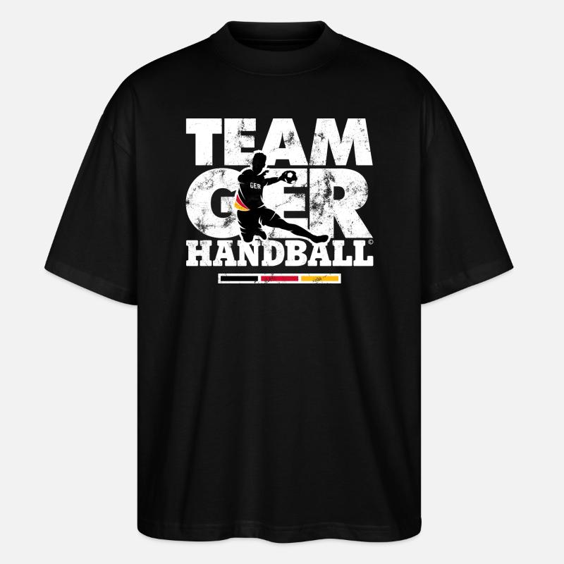 HANDBALL EM TEAM GERMANY - Stanley/Stella Oversized Unisex Bio T-Shirt Blaster 2.0 - Schwarz