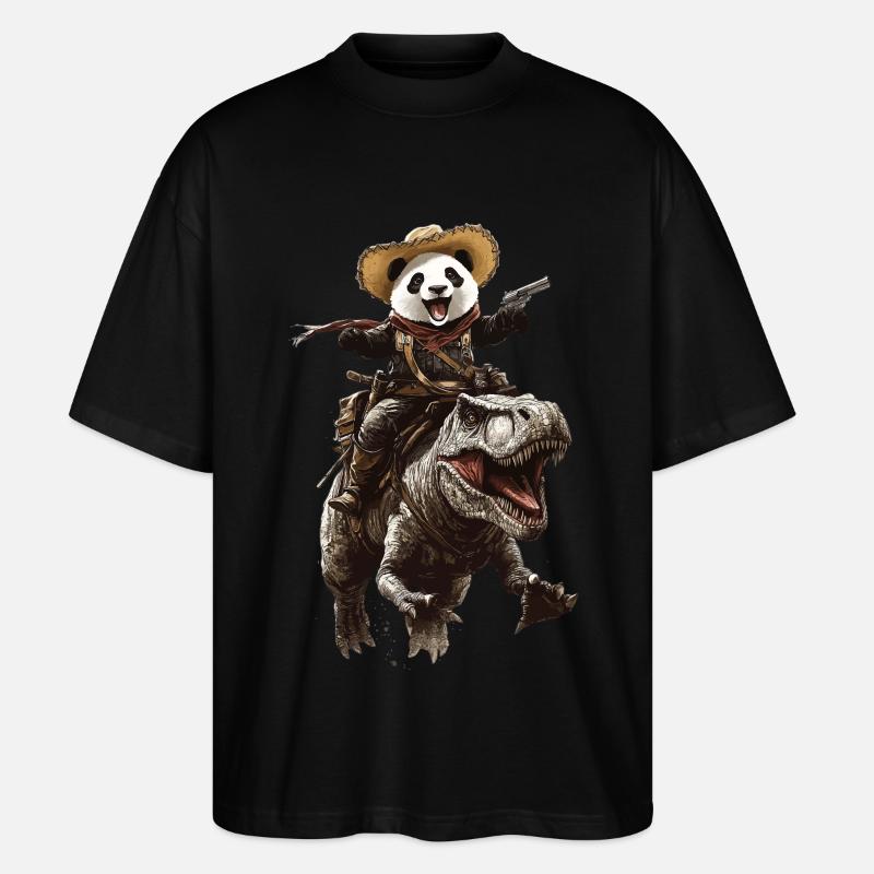 Panda - Stanley/Stella Oversized Unisex Bio T-Shirt Blaster 2.0 - Schwarz