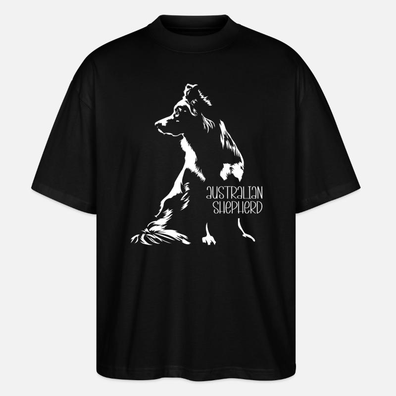 Australian Shepherd Silhouette Aussie Wilsigns - Stanley/Stella Oversized Unisex Bio T-Shirt Blaster 2.0 - Schwarz
