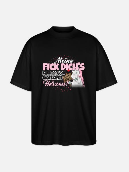 Einhorn - Fick Dich - Stanley/Stella Oversized Unisex Bio T-Shirt Blaster 2.0 - Schwarz