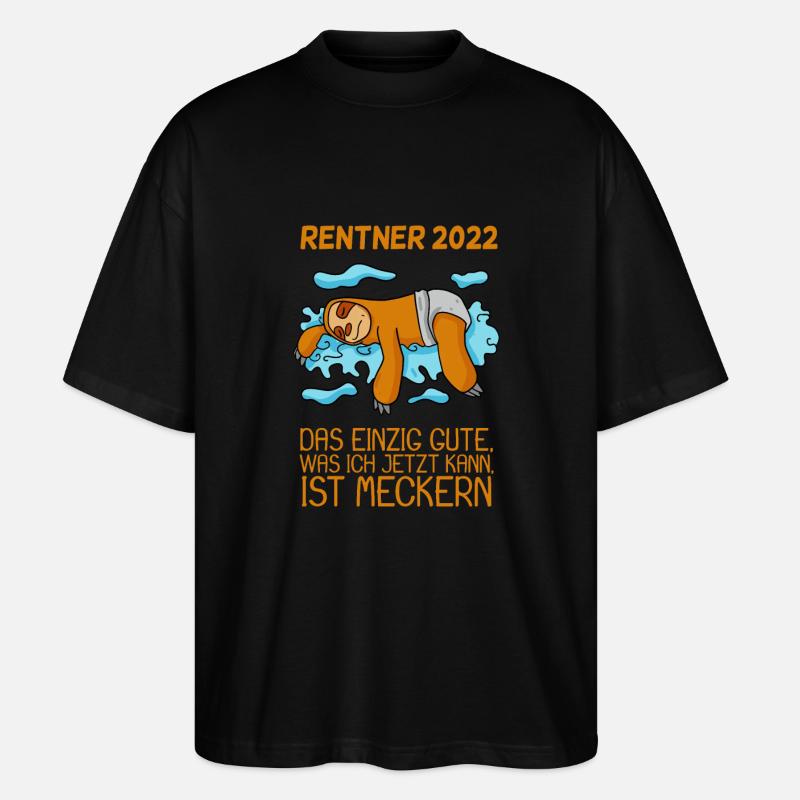 Rentenbeginn 2022 Geschenk - Stanley/Stella Oversized Unisex Bio T-Shirt Blaster 2.0 - Schwarz