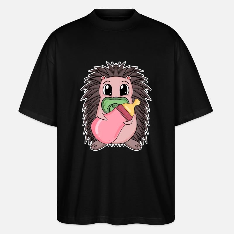 Bébé hérisson - T-shirt bio Blaster 2.0 coupe oversize Stanley/Stella Unisexe - noir