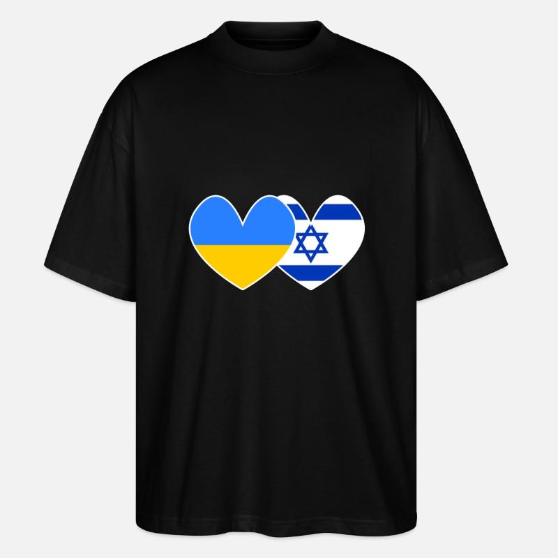 Soutien de l’Ukraine et d’Israël - T-shirt bio Blaster 2.0 coupe oversize Stanley/Stella Unisexe - noir