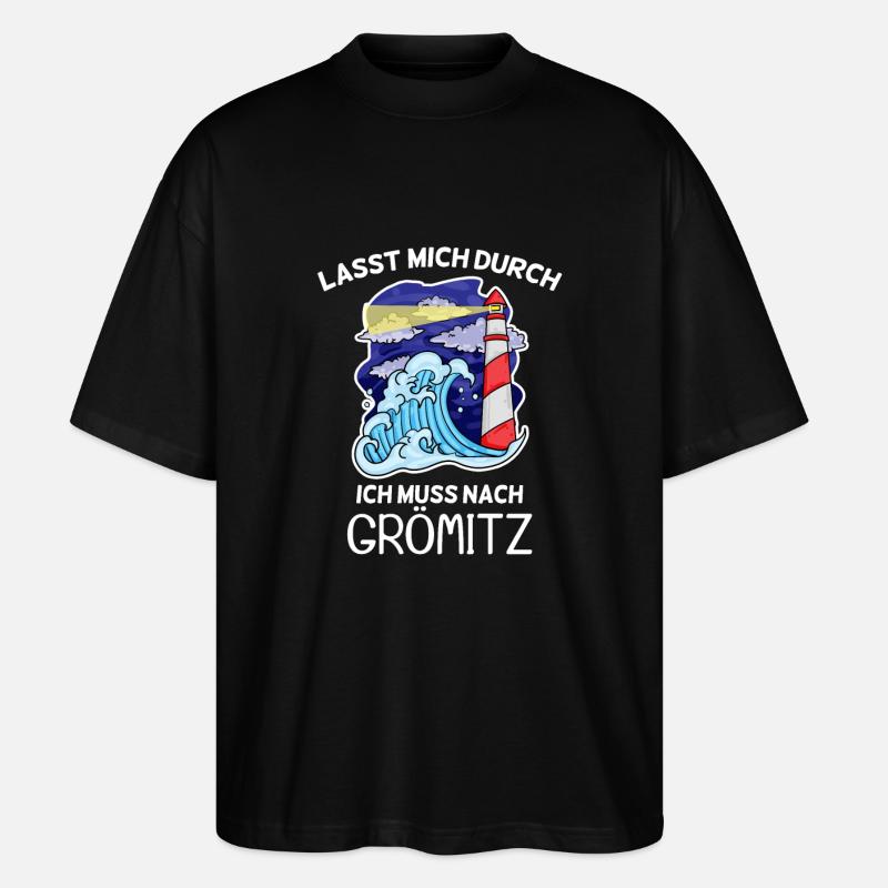 Grömitz Spruch - Stanley/Stella Oversized Unisex Bio T-Shirt Blaster 2.0 - Schwarz