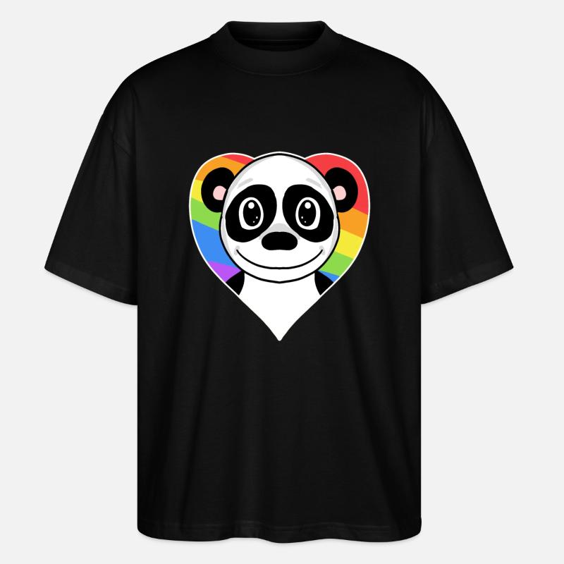 Gay Rainbow Panda LGBT - T-shirt bio Blaster 2.0 coupe oversize Stanley/Stella Unisexe - noir