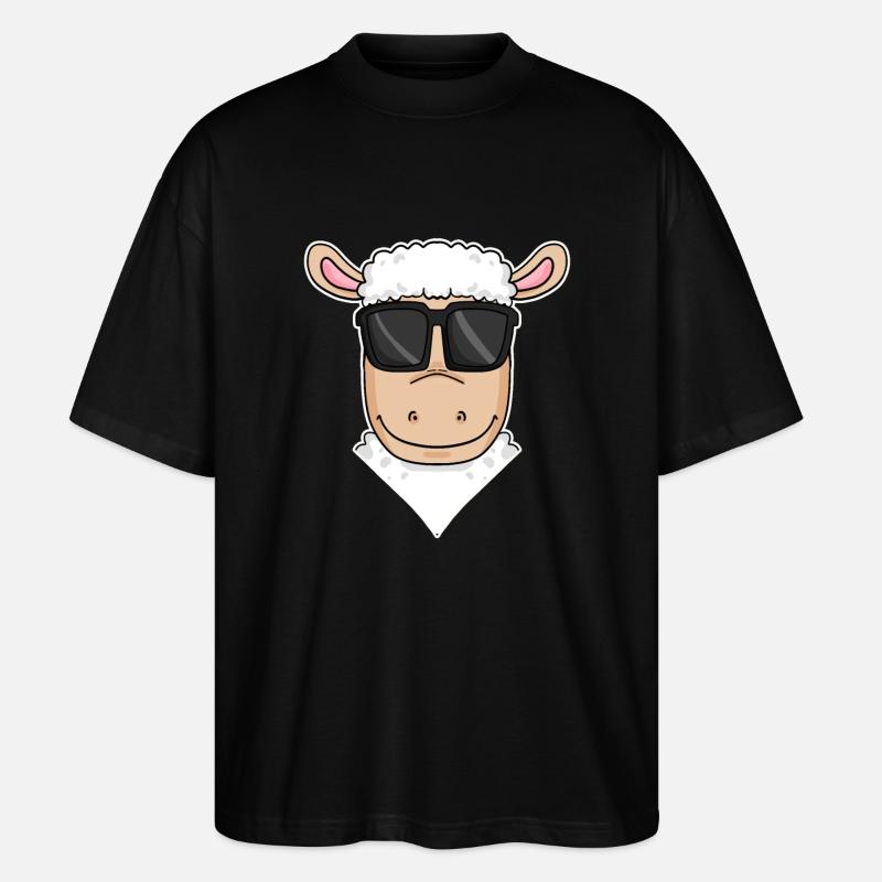Illustration de moutons - T-shirt bio Blaster 2.0 coupe oversize Stanley/Stella Unisexe - noir