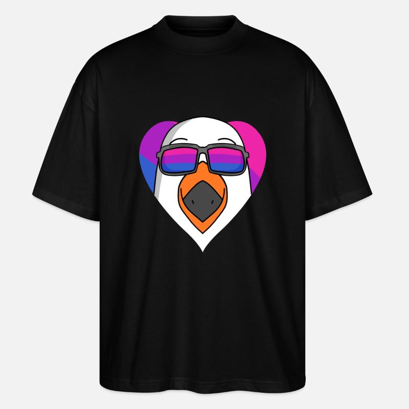 Bisexual Seagull Gift - Stanley/Stella Oversized Unisex Organic T-shirt Blaster 2.0 - black