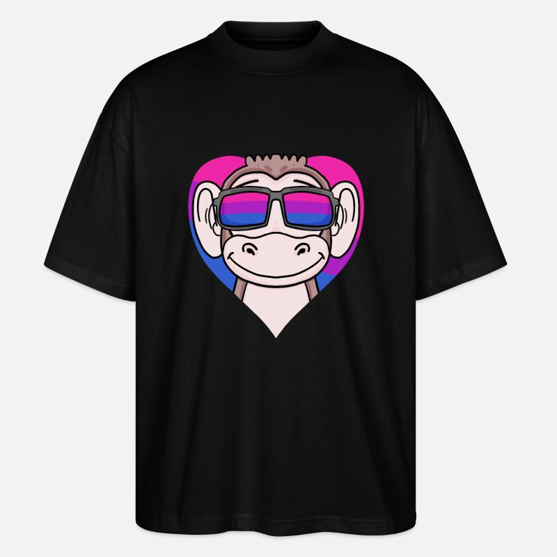 Bisexual Monkey Gift - Stanley/Stella Oversized Unisex Organic T-shirt Blaster 2.0 - black