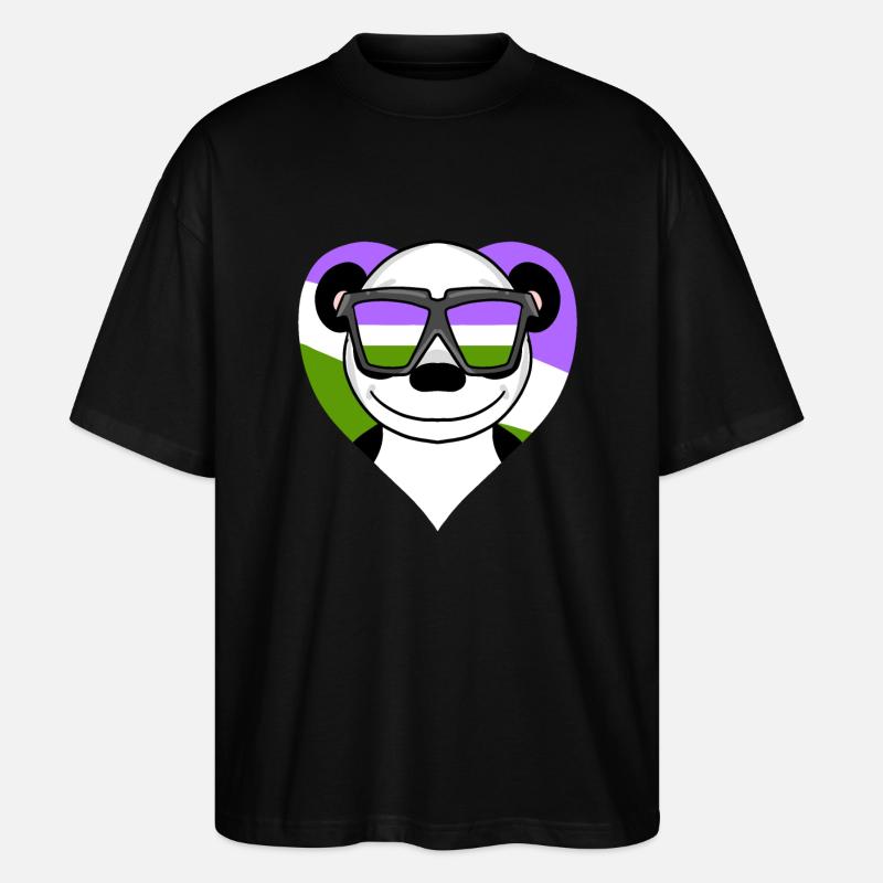 Genderqueer Panda - T-shirt bio Blaster 2.0 coupe oversize Stanley/Stella Unisexe - noir