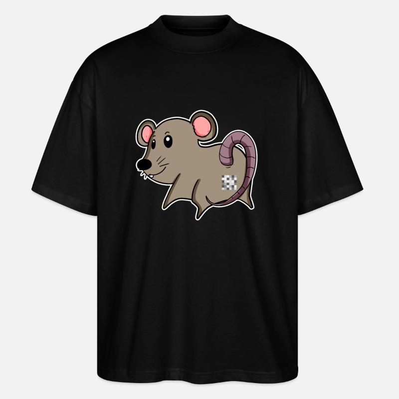 Mouse Ass - Mouse Butt - Stanley/Stella Oversized Unisex Organic T-shirt Blaster 2.0 - black