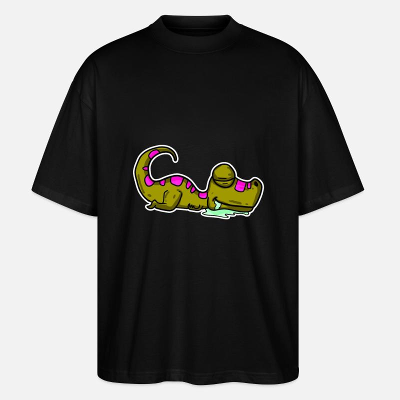 Dino endormi - T-shirt bio Blaster 2.0 coupe oversize Stanley/Stella Unisexe - noir