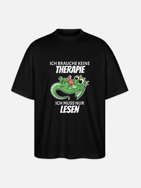 Bücher Drache Drachen - Stanley/Stella Oversized Unisex Bio T-Shirt Blaster 2.0 - Schwarz