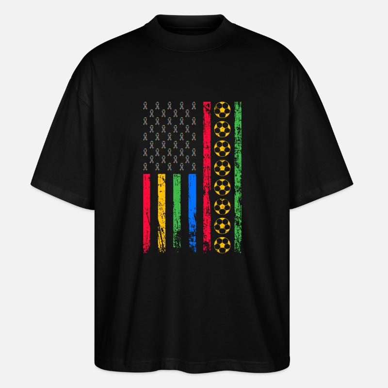 Drapeau sportif américain - T-shirt bio Blaster 2.0 coupe oversize Stanley/Stella Unisexe - noir