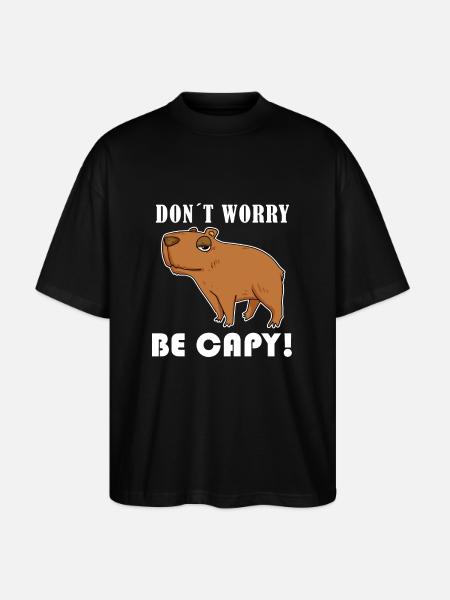 Capybara Animal Saying - Stanley/Stella Oversized Unisex Organic T-shirt Blaster 2.0 - black